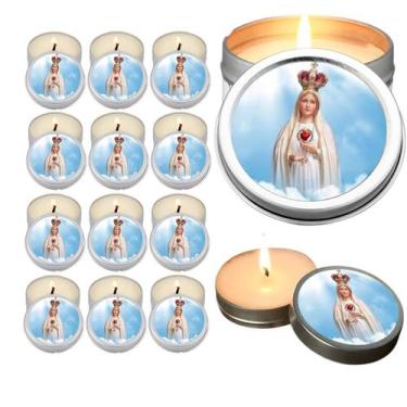 Imagem de 10 Velas Aromaticas Lembrancinhas Nossa Senhora de Fatima na Latinha D