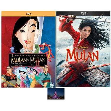 Imagem de Burns Vista Disney Triple Feature Mulan The Original Classic 2 E Live Action 3 Dvd Set Com Cartão De Arte Do Magic Kingdom