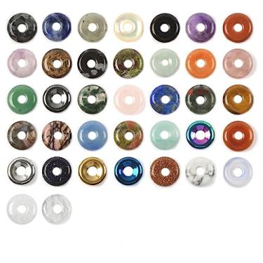 Imagem de Justinstones Atacado Sortido De Cristais Cura Em Formato Rosquinha Da Paz, 15 Mm, Círculo, Mini Moedas, Pingentes Pedra Para Fazer Joias Faça Você Mesmo (Pacote Com 24)
