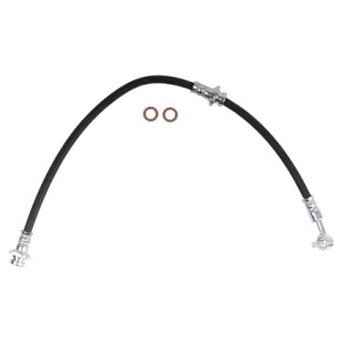 Imagem de TRQ Lado do motorista da mangueira do freio dianteiro esquerdo compatível com 2013 INFINITI JX35 2014-2020 QX60 2013-2020 Nissan Pathfinder