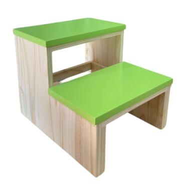 Imagem de 2 Degraus Reforçada para maca em Madeira Laqueada Adulto/infantil(VERDE KIWI)