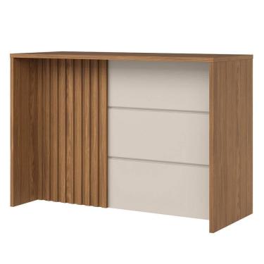 Imagem de Bancada Ilha Gourmet Ripada Requinte Nature/areia - Móveis Henn Nature/areia