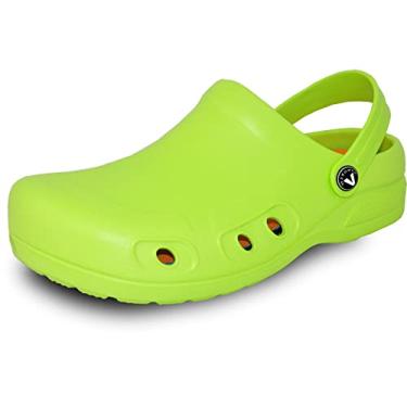 Imagem de VANGELO Tênis de trabalho masculino antiderrapante profissional para enfermeiros Ritz Preto Branco Limão - Peça um tamanho acima, Lime, 7