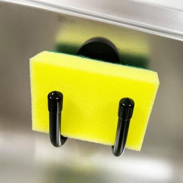 Imagem de Pmsanzay Suporte de esponja magnético ajustável para pia de cozinha de aço inoxidável ou pia de ferro fundido, para caber em esponja, escovas, panos de prato, etc. - Ótimo para pia de cozinha