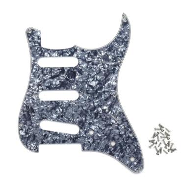 Imagem de ROZILO Grey Pearl SSS 11 Furos Strat Placa Pickguard para guitarra elétrica USA/México Stratocaster Peças de guitarra estilo moderno