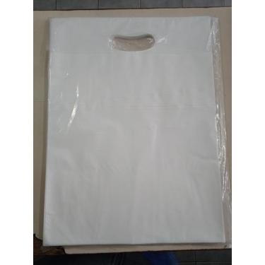 Imagem de Kit 50 Un Sacolas Plásticas Boca Palhaço Alça Vazada - INOVEM, BRANCO,