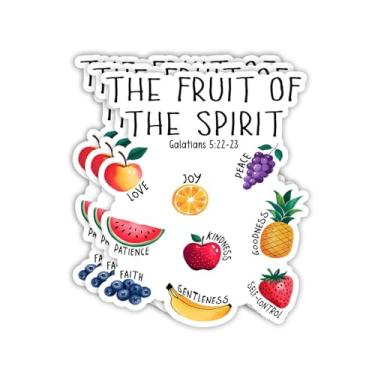 Imagem de (3 peças) Adesivo The Fruit of the Spirit Inspirational Christian Jesus Bible Verse Gálatas 5:22-23 Adesivos de vinil motivacional de fé para copo Laptop Garrafas de água Livros Telefone - Tamanho 7 x