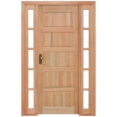 Imagem de Porta de Almofadas com Marco e Vitrôs Dos Dois Lados Rondosul Natural