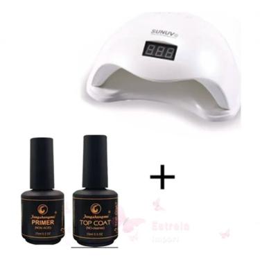 Imagem de Kit Cabine Unha Primer Top Coat Decoração Nail Oferta Unha