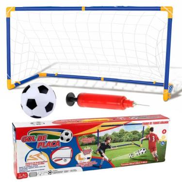 Imagem de Golzinho Infantil Com Trave Resistente E Kit Bola E Bomba Para Jogar -