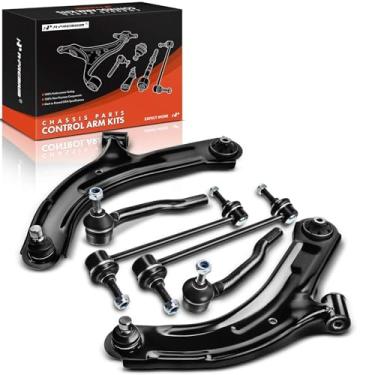 Imagem de A-Premium Conjunto Premium Com 6 Peças, Braço De Controle Inferior Dianteiro, Barra Estabilizadora, Extremidade Externa Da Direção, Compatível Nissan Versa 2007-2012, Cube 2009-2014