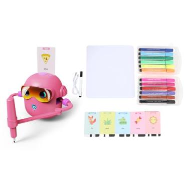 Imagem de Zopsc Desenho de robô para Meninos, Máquina de Desenho Educacional Com 100 Cartões e Canetas de Cores, robô de Pintura Educacional Interativa