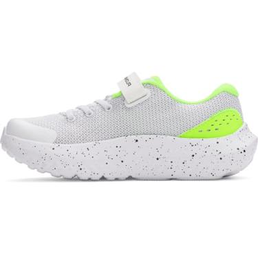 Imagem de Under Armour Tênis masculino pré-escolar Surge 4 fecho alternativo, (103) Branco/hiperverde/preto, 15