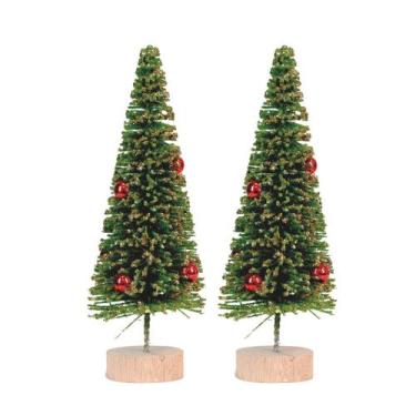 Imagem de Jogo 2 Pinheiros Decor Natal Glitter Dourado Enfeite de Mesa 20cm - Ma