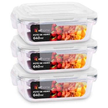 Imagem de Conjunto De Potes De Vidro Hermético 3 peças 640ml - Quality House, Al