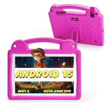 Imagem de Ruufuuxy Tablet infantil de 10,1 polegadas, tablet Android para crianças, Android 15, tela 1280 x 800, CPU Octa-Core, 8 GB + 64 GB, 1 TB expansível via Micro SD, WiFi 6 (2,4 G + 5 G), controle
