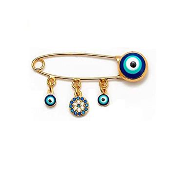 Imagem de U ONE Broche De Olho Grego Azul Com Pingente Mãos Globo Ocular Da Sorte, Étnico Microincrustação, Lapela Minúsculo, Joia Para Homens E Mulheres, Presente Férias