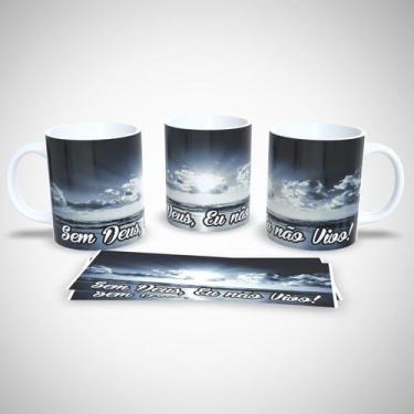 Imagem de Caneca de Porcelana Decorada 325ml Frases Religiosas - Generic