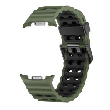 Imagem de Pulseira Ondas Sport LTimports compativel com Galaxy Watch 8 Classic 46mm, Galaxy Watch 8 44mm e Galaxy Watch8 40mm (LT-Verde-Preto)