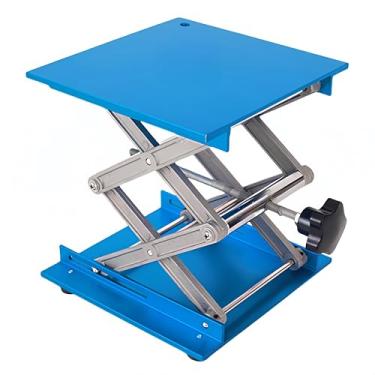 Imagem de Suporte de macaco de laboratório 20.3 cm x 20.3 cm, mesa elevatória de tesoura de óxido de alumínio, plataforma de elevação manual científica de laboratório, 200 x 200 mm, rolamento de carga de 15 kg