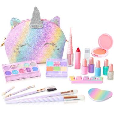 Imagem de Kit de maquiagem Sprinkles Toyz Kids lavável com bolsa de unicórnio