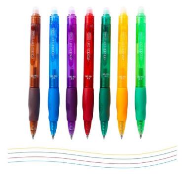 Imagem de Canetas de gel AeroStridex, retráteis, apagáveis, 0,5 mm, 7 cores