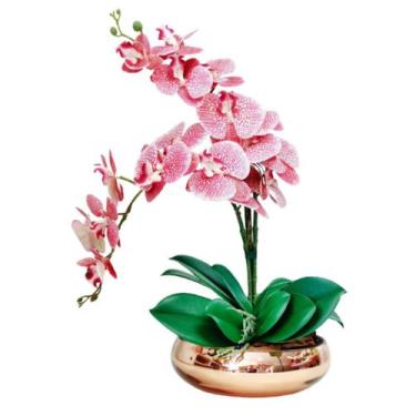 Imagem de Arranjo No Vaso Rosé 2 Flores Orquídeas Artificial Rosada - La Caza St