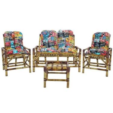 Imagem de Conjunto Cadeiras de Bambu + Mesa Para Sala e Área Externa T8 - Elegan