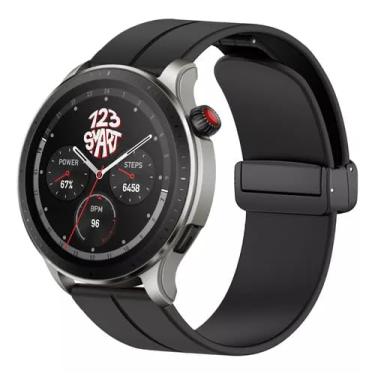 Imagem de Pulseira de Silicone magnética marca 123smart Compativel com Venu 2 45mm Vivoactive 4 45mm Gtr 4 Gtr 3 Gtr2 GTR 2 new Version GTR 47mm Stratos 3 Stratos 2 Stratos Pace GT 2 46mm GT 3 46mm GT 46mm