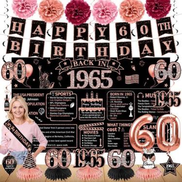 Imagem de Decorações de aniversário Zirtorei 60th Vintage 1965 para mulheres