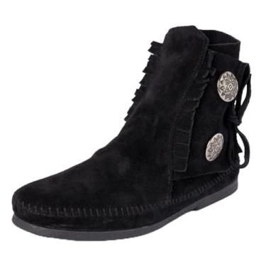 Imagem de Minnetonka Bota masculina com sola macia e sola rígida, Preto - Sola rígida, 44