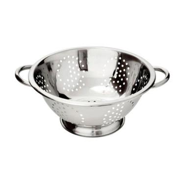 Imagem de Escorredor Inox Macarrão Arroz Salada Com Alça Multiuso 24cm - Wellmix