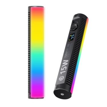 Imagem de ULANZI Varinha de luz RGB magnética B15RGB – bastão de luz de vídeo LED portátil com difusor, 3300 mAh 1800-9000K 20 efeitos reguláveis, tubo de luz para câmera de estúdio de gravação de vídeo TikTok