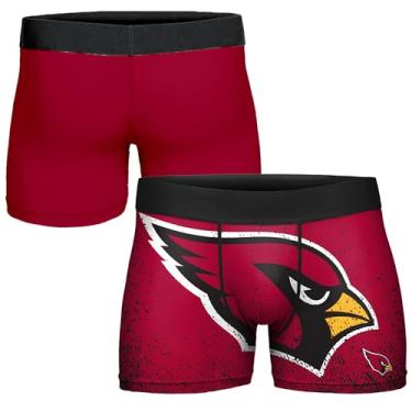 Imagem de FOCO Cueca boxer masculina NFL oficialmente licenciada pela cor do time com logotipo primário para fãs de futebol - Arizona Cardinals - Grande