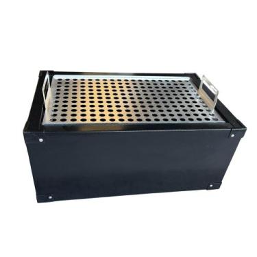 Imagem de Churrasqueira Portátil Grande - Grelha aluminiio - Polar Box, Preta