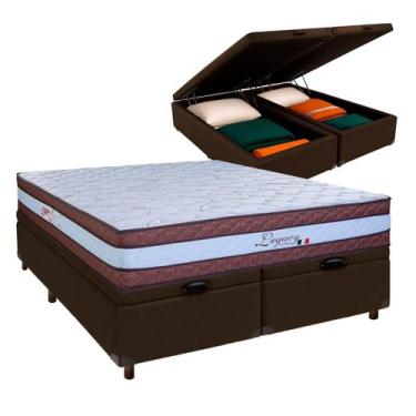 Imagem de Cama Box Bau Blindado Queen + Colchão Molas Ensacadas - Paropas
