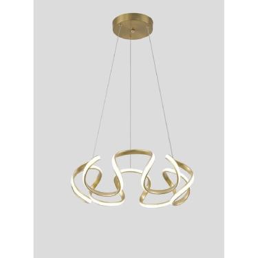 Imagem de Pendente Led  Dourado Para Mesa  De Jantar