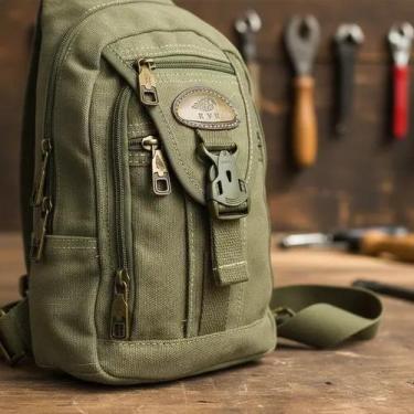 Imagem de Bolsa Pochete Transversal Impermeável Lona De Qualidade Kvn