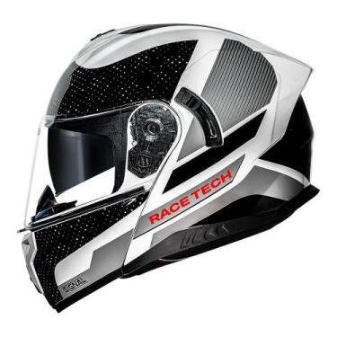 Imagem de Capacete race tech signal gear preto branco, Preto, 62, Unissex