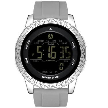Imagem de Relógio Digital Masculino Esportivo Apollo À Prova Da Água 50m Multifuncional Cinza