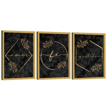 Imagem de Quadro Decorativo Trio Gratidão, Fé e Amor