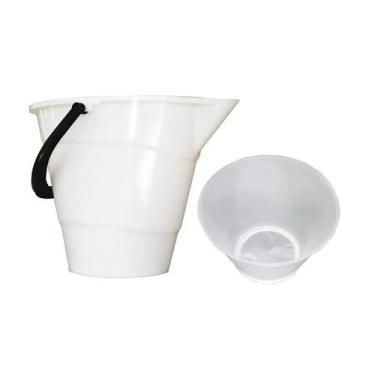 Imagem de Balde Oval C/ Bico Ordenha 12 L+ Coador Leite Tela De Nylon - Injesul