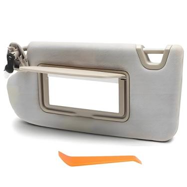 Imagem de Viseira de sol com luz de vaidade compatível com Nissan Altima 2013 2014 2015 2016 2017 2018 (sem teto solar), substituição do visor do lado do piloto esquerdo do motorista 96401-3TA2A, bege