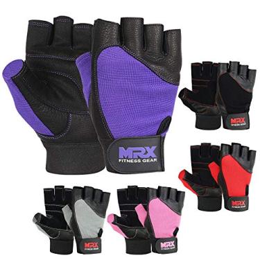 Imagem de MRX Luvas de levantamento de peso, ginástica, musculação, fitness, levantamento de peso, couro genuíno para homens e mulheres