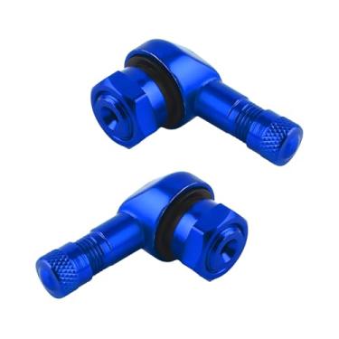 Imagem de MTRPS 2 peças de hastes de válvula de pneu de motocicleta, haste de válvula de roda de motocicleta de alumínio de 90 graus com vedações de borracha, hastes de válvula sem câmara de pneu de 10 mm a