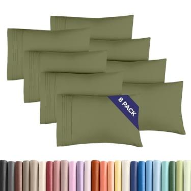 Imagem de Conjunto de 8 fronhas Queen – Capas de almofada ultra macias de qualidade hoteleira – Confortáveis, aconchegantes e sem rugas – Resistente a encolhimento, manchas e desbotamento – Protetores de