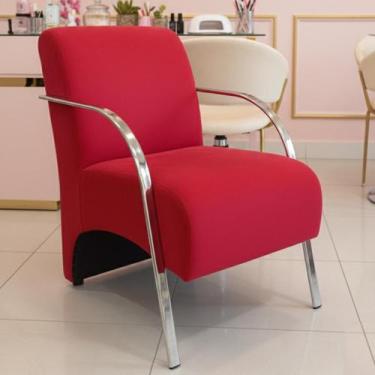 Imagem de Poltrona Decorativa para Consultório e Escritório com Braços em Alumín
