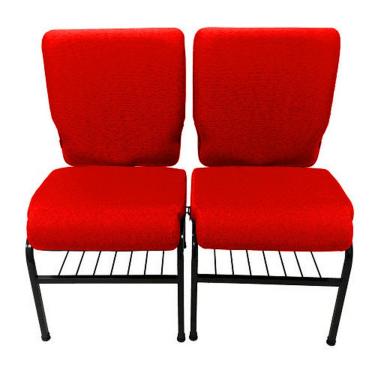 Imagem de 02 Cadeiras para Igrejas c/ Porta Biblía e Porta Cálice Vermelho