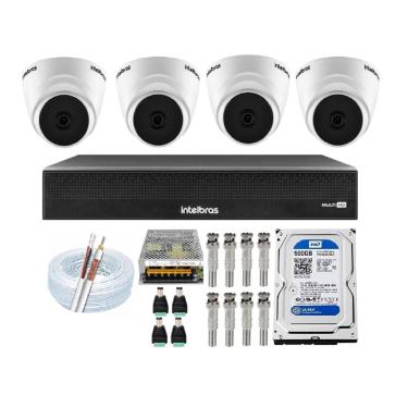Imagem de Kit Intelbras Full Hd Dvr 04ch + 04 Cameras C/ Áudio + HD + Acessórios