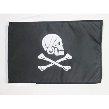 Imagem de Pirata Henry Avery Black Flag 45.7 cm x 12'' cords - Skull Pirates Pequenas bandeiras 30 x 45 cm - Banner 45.7x30.5 cm - AZ FLAG